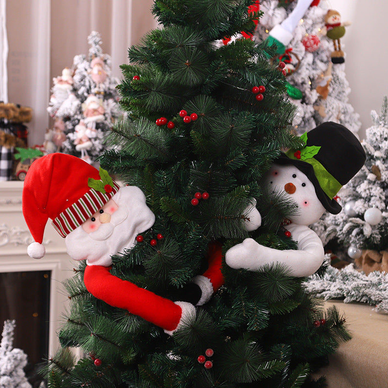 Santa and snowman Christmas tree topper