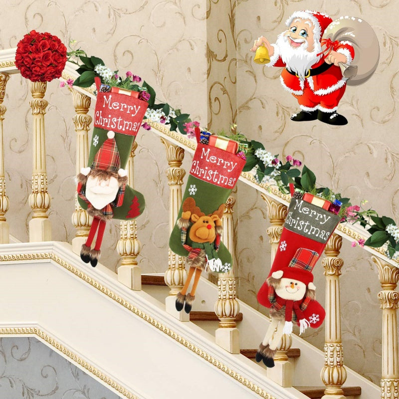Large 3D plush Christmas stocking - view 4