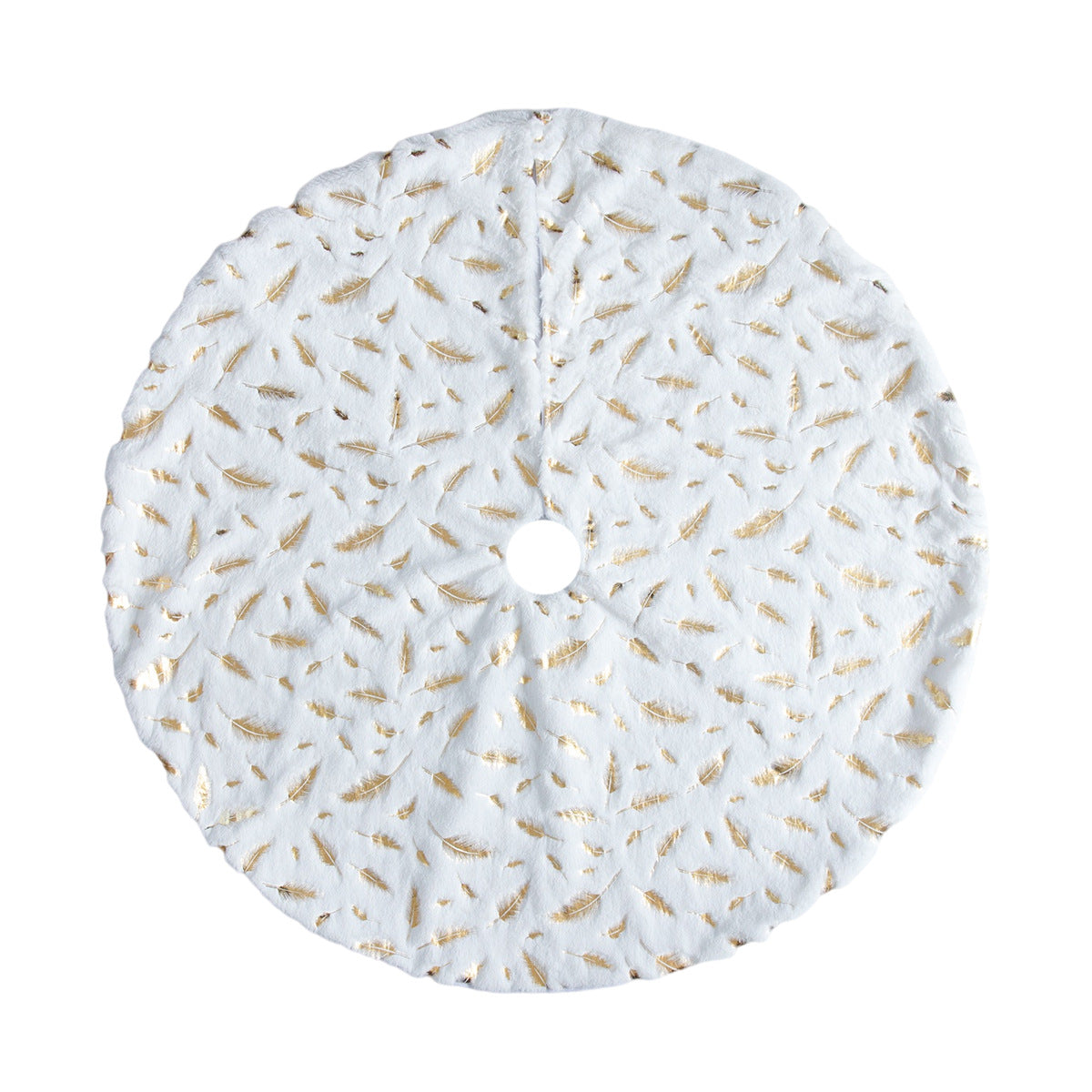 White plush Christmas tree skirt - view 7