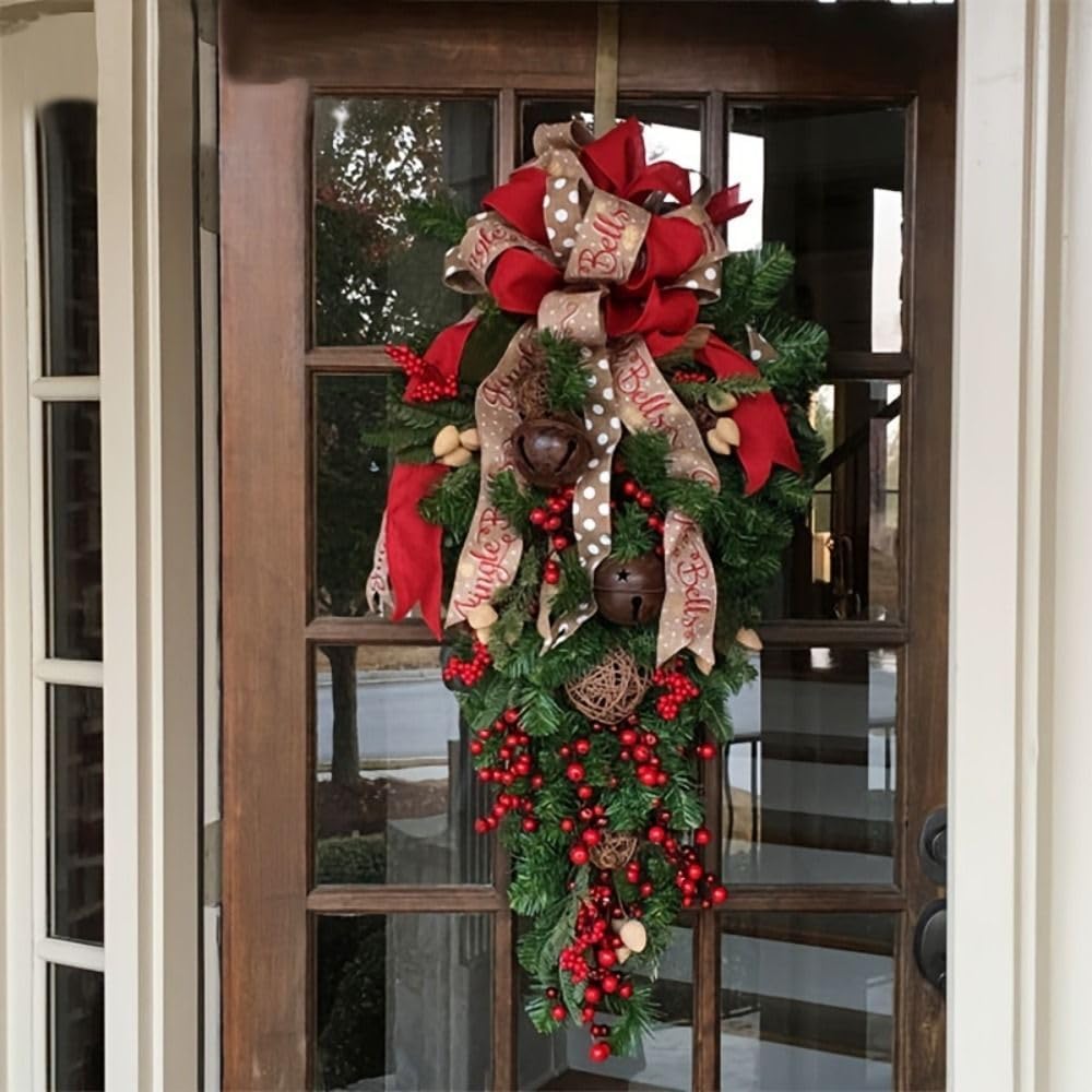 Candy cane Christmas door wreath - view 5