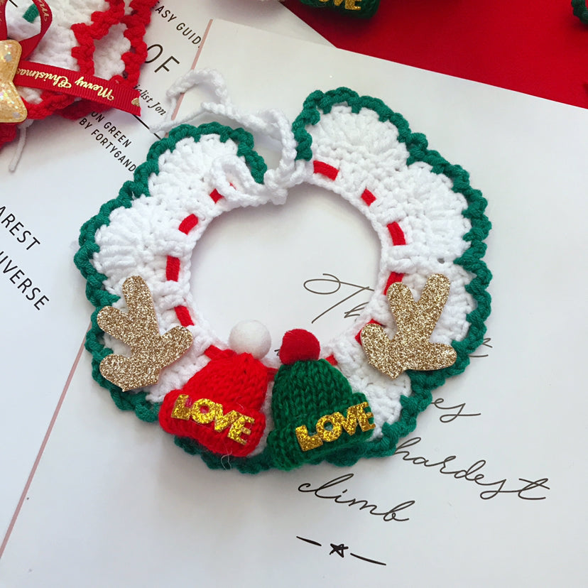 Crochet Christmas pet collar - view 10