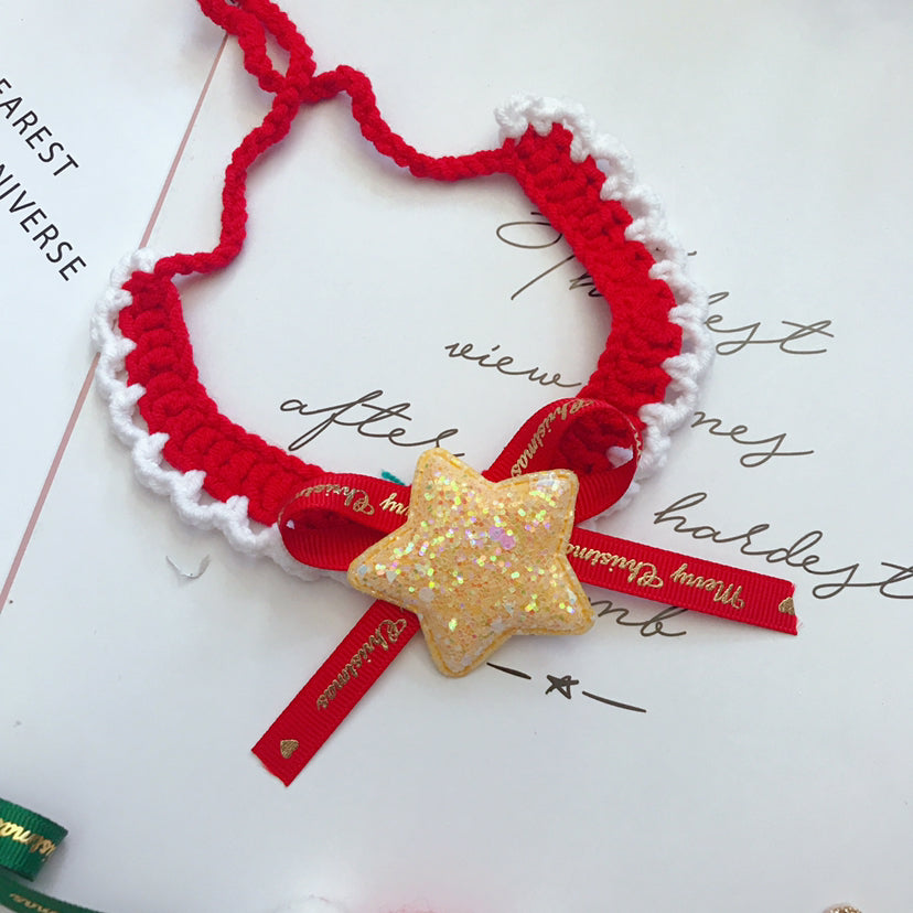 Crochet Christmas pet collar - view 9