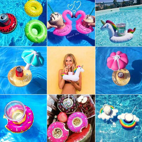 Inflatable drink holder floats