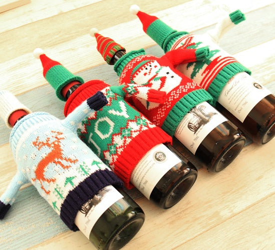 Christmas wine bottle sweater
