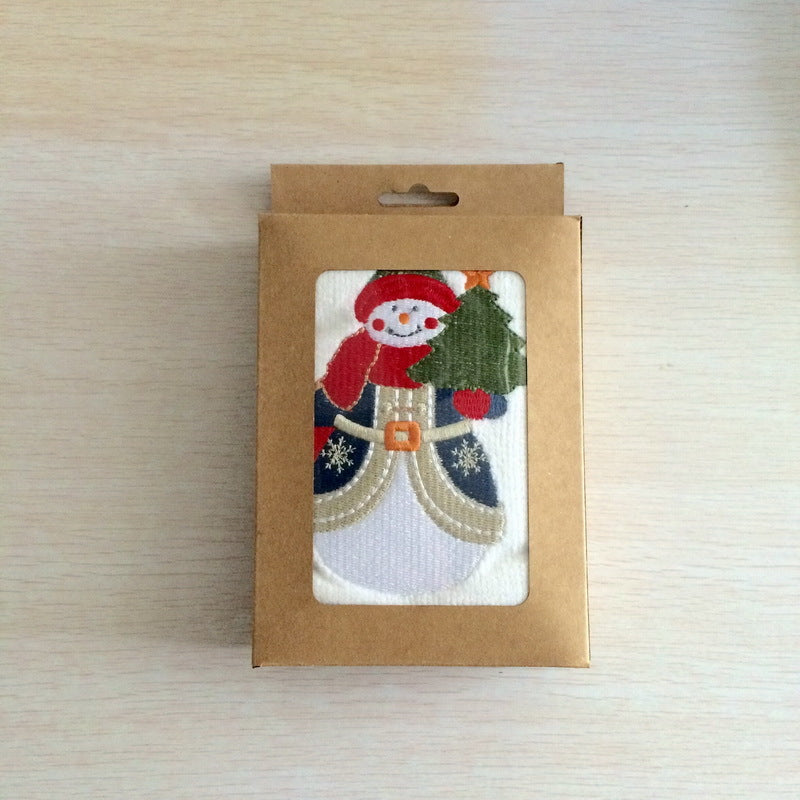 Christmas Embroidered Tea Towel - Single or 3 Pack Gift Box