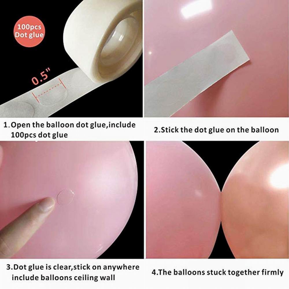 Pink white and gold balloon arch
