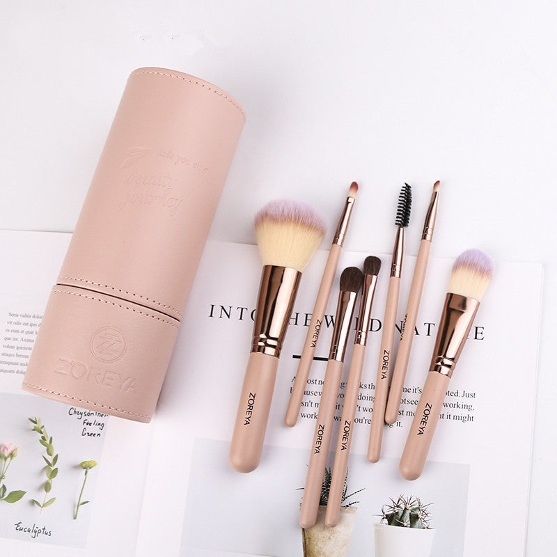 Makeup brush set with holder