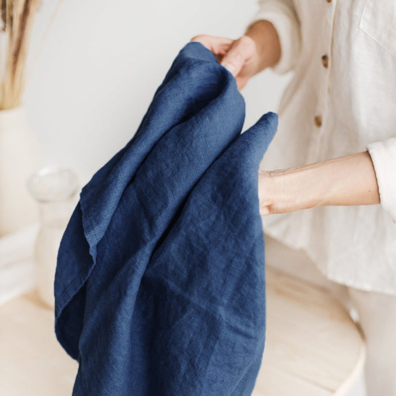 European Linen Tea Towel with Hanging Loop - 14 Designer Colours