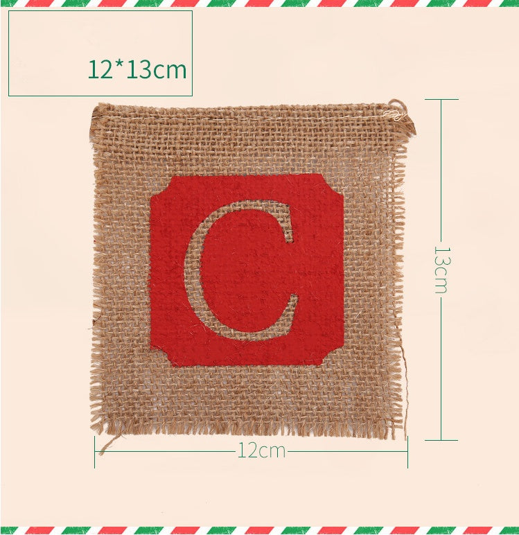 Merry Christmas burlap banner - view 6