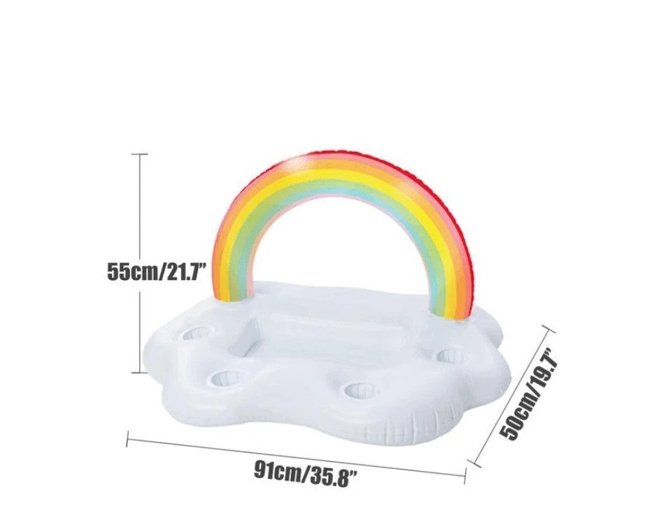 Rainbow Cloud Drinks Float - Inflatable Pool Cooler