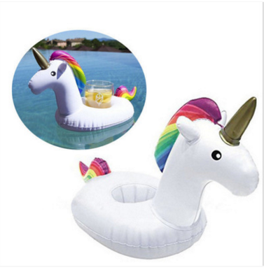 Inflatable Drink Holder Floats - Flamingo, Unicorn, Swan & More (Single or 6 Pack)