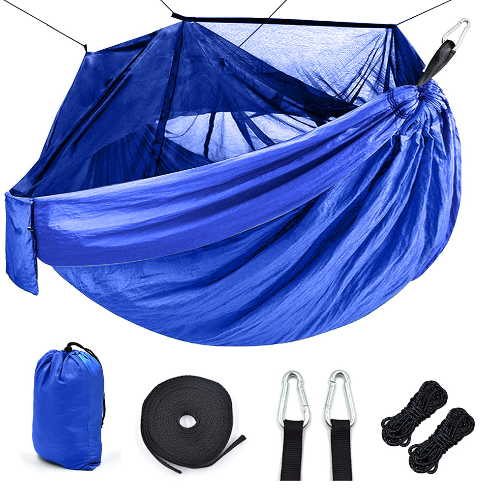 Camping hammock with mosquito net