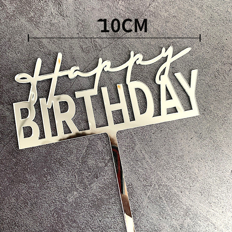 Happy Birthday acrylic cake topper