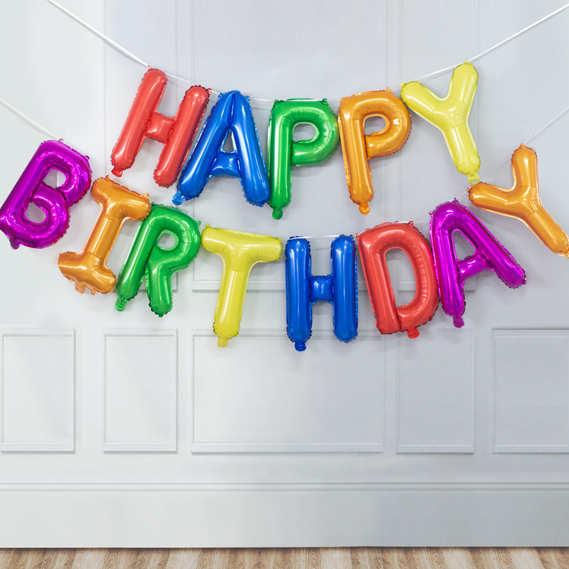 Happy Birthday letter balloon banner