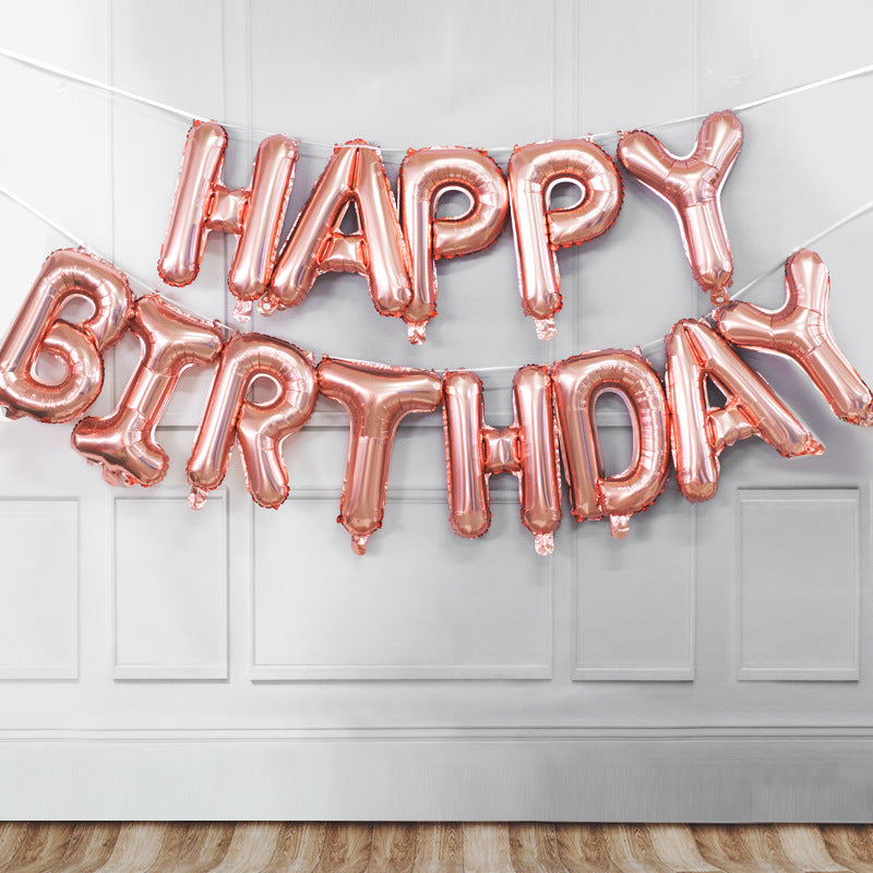 Happy Birthday letter balloon banner