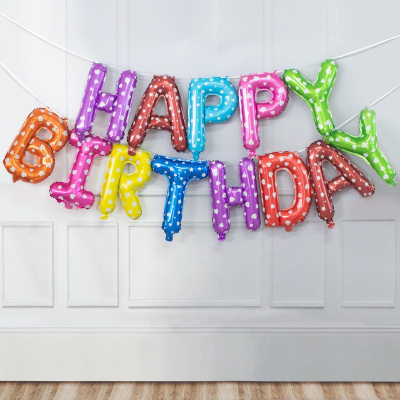 Happy Birthday letter balloon banner