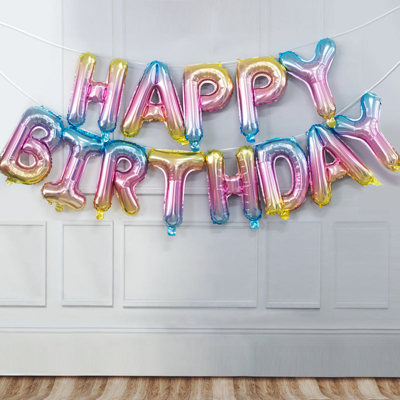Happy Birthday letter balloon banner