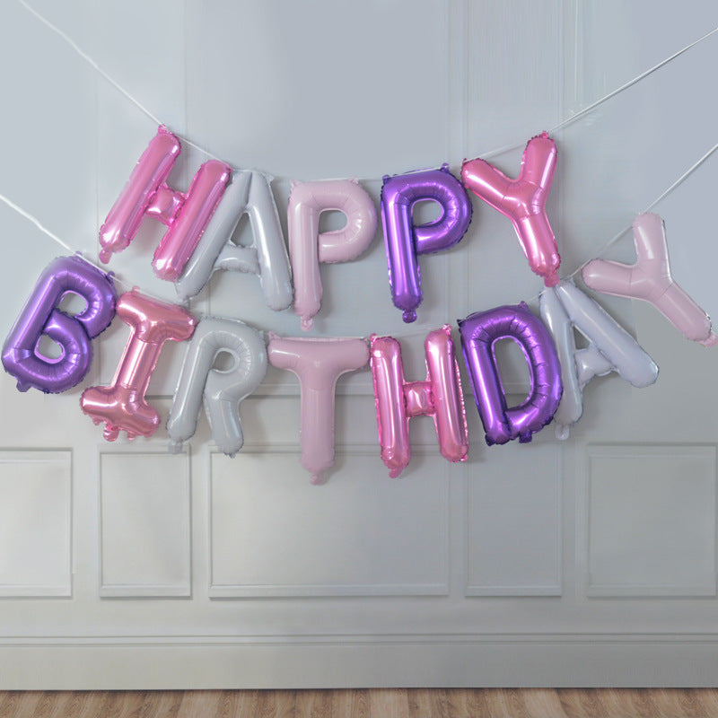 Happy Birthday letter balloon banner