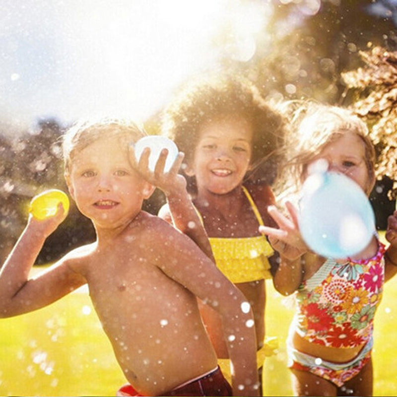 Bunches of filled water balloons