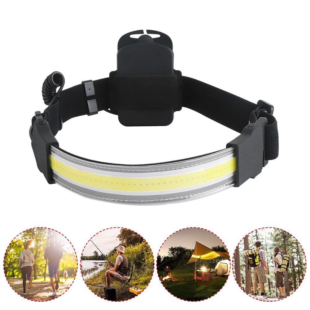 COB LED Headlamp - Wide Beam Rechargeable Head Torch