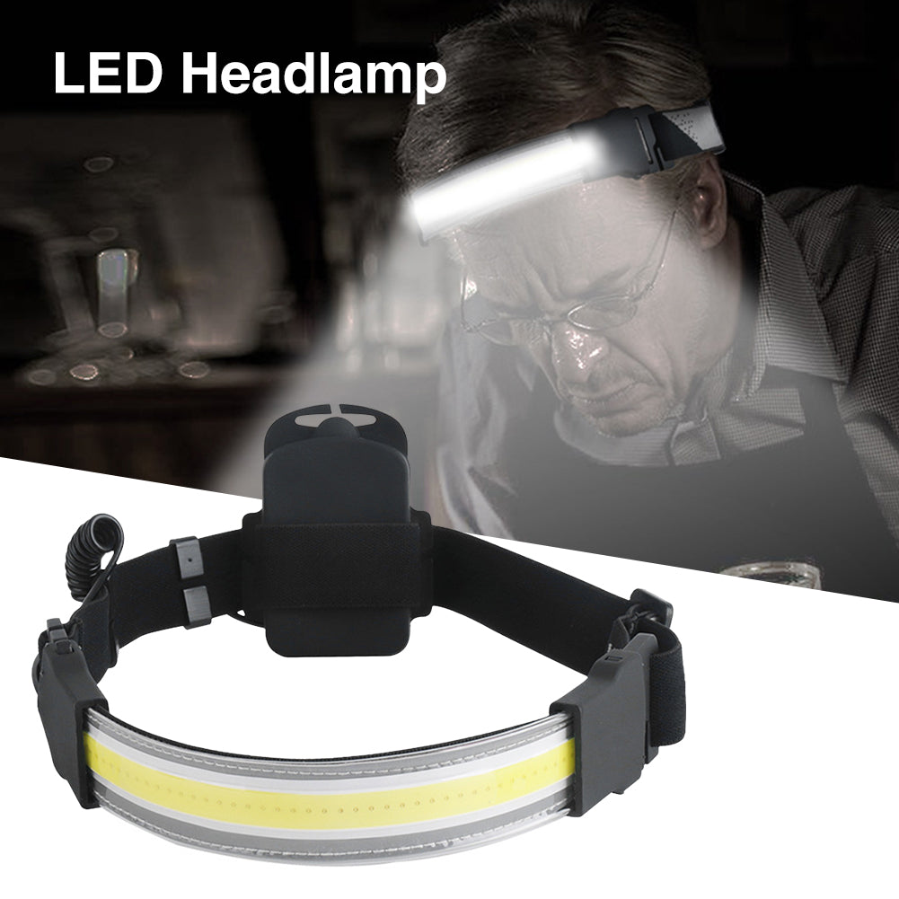 COB LED Headlamp - Wide Beam Rechargeable Head Torch