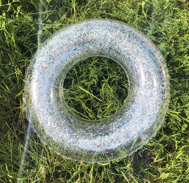 Clear glitter pool ring