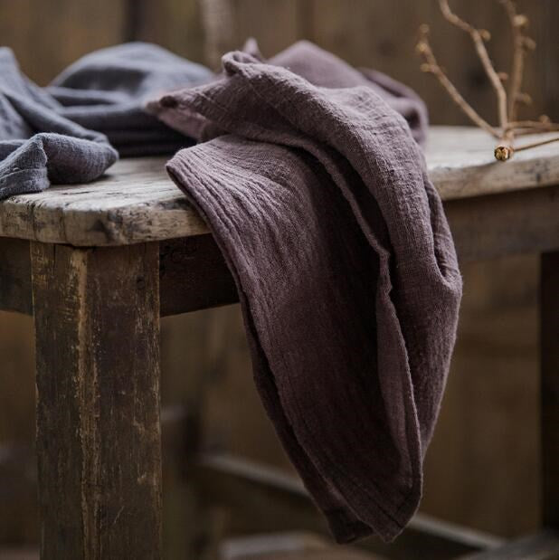 Stonewashed Linen Look Tea Towel - Rustic Natural Tones