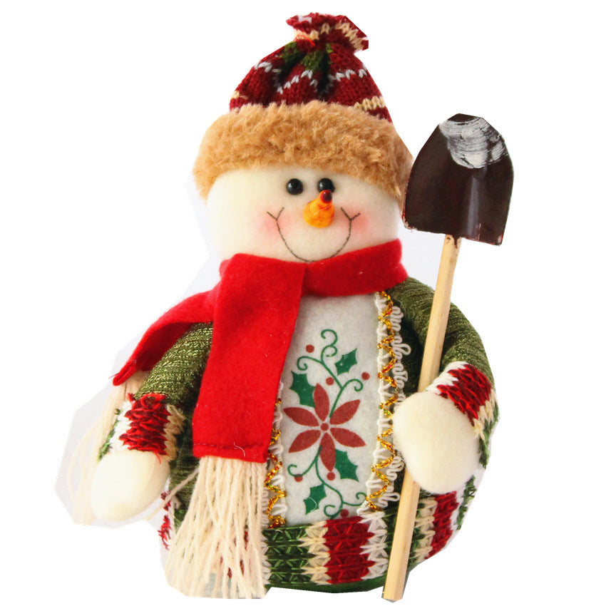 Plush Santa, snowman and reindeer figures