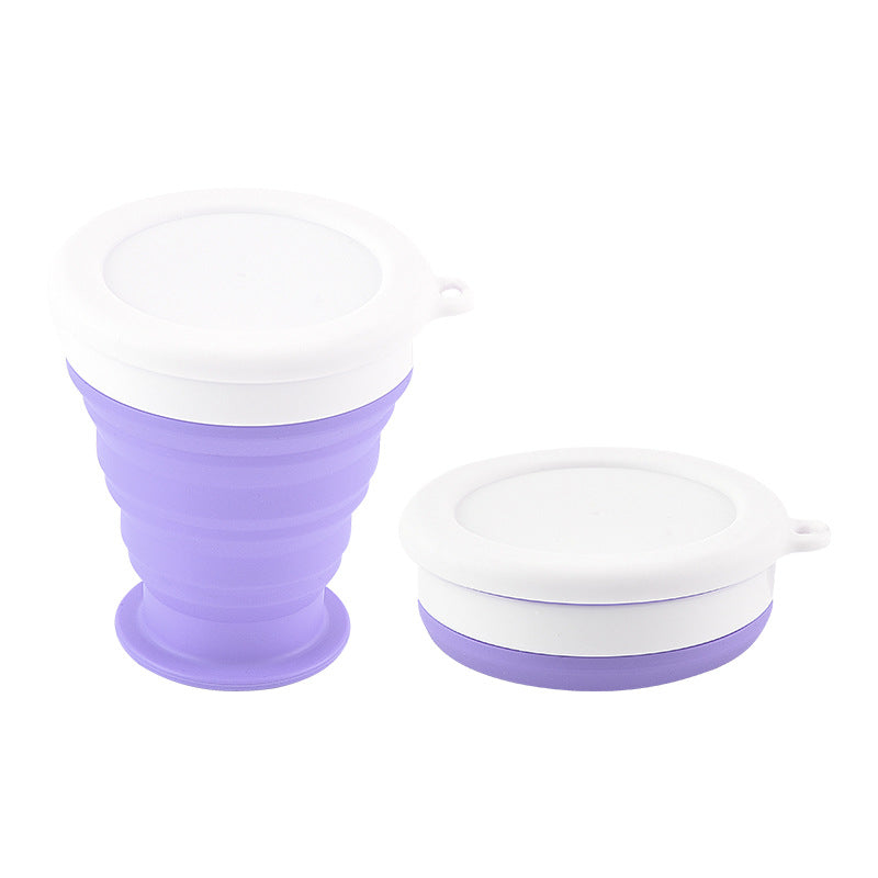 Collapsible Silicone Camping Cup with Lid