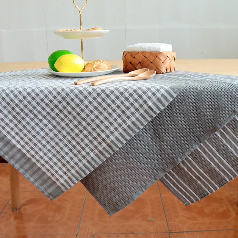 Grey Gingham & Stripe Tea Towel Gift Set - 3 Pack