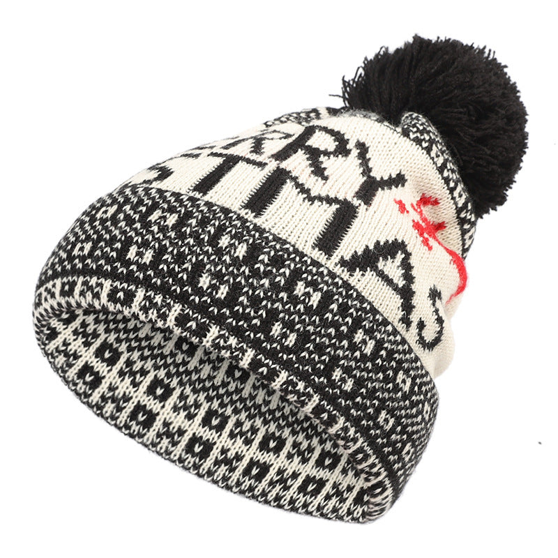 Merry Xmas pom pom beanie