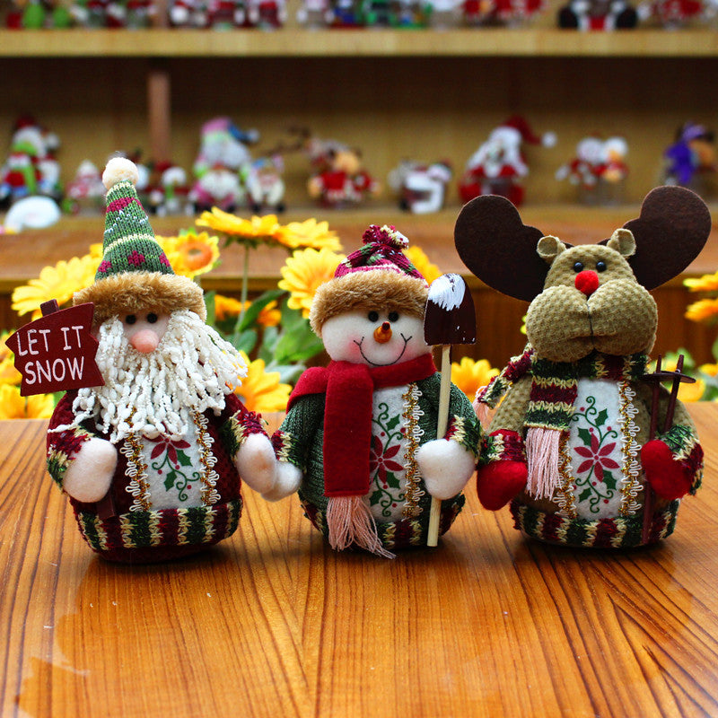 Plush Santa, snowman and reindeer figures - view 4