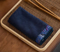 Embroidered trim tea towel
