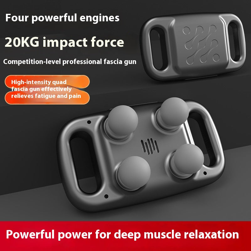 Four-Head Massage Gun - 20 Levels, Wide Coverage Percussion Massager