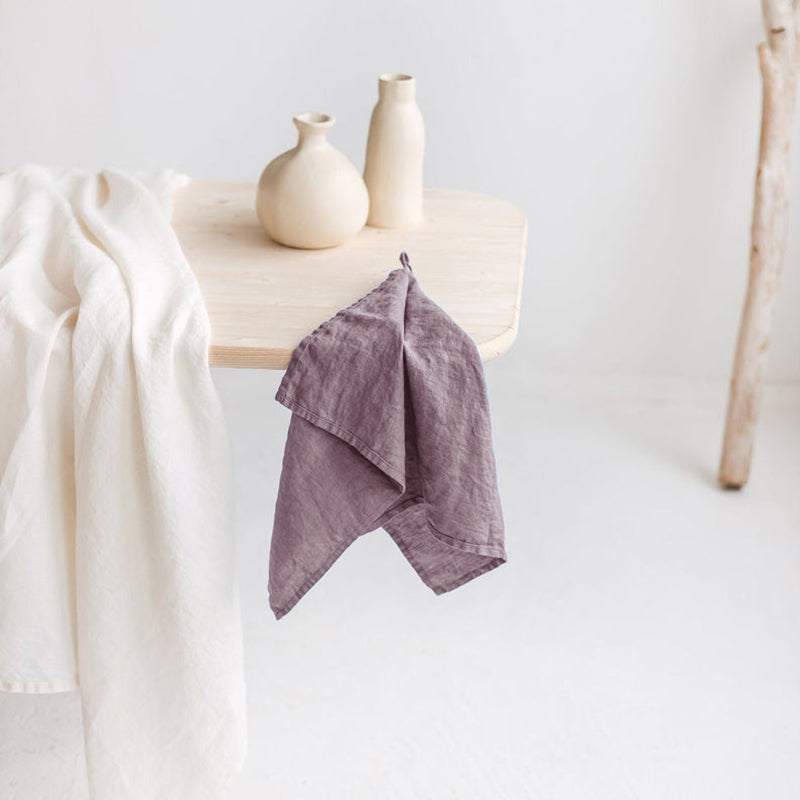 European Linen Tea Towel with Hanging Loop - 14 Designer Colours