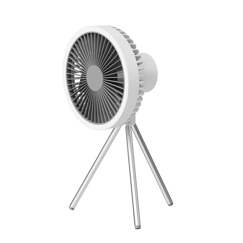 Camping fan with LED light