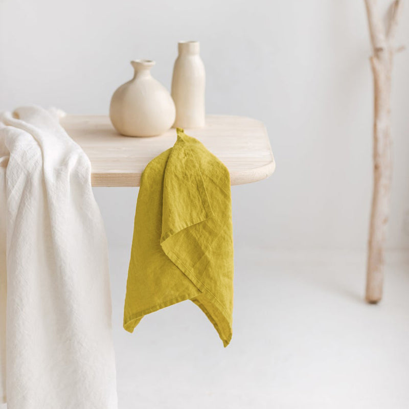 European Linen Tea Towel with Hanging Loop - 14 Designer Colours