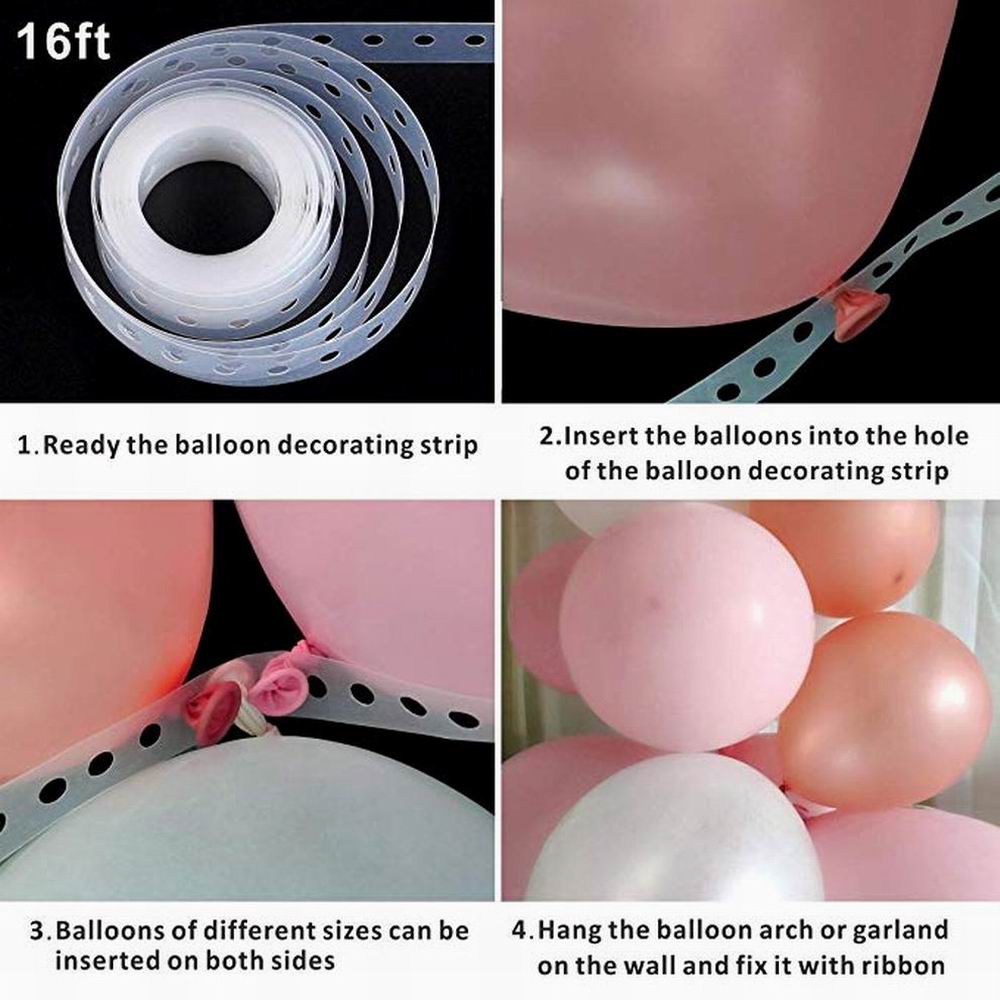Pink white and gold balloon arch