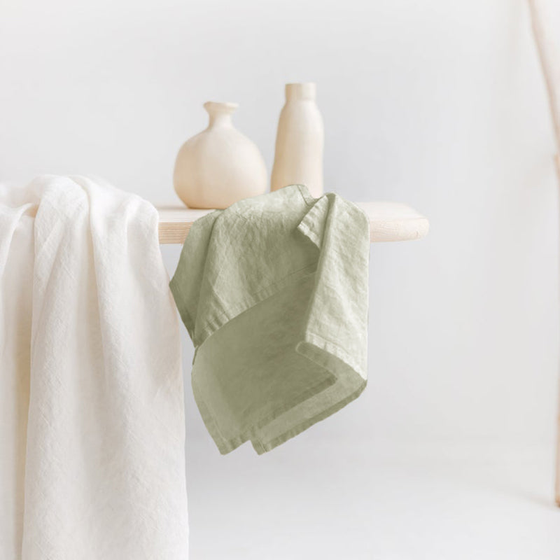 European Linen Tea Towel with Hanging Loop - 14 Designer Colours