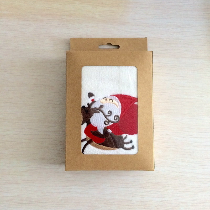Christmas Embroidered Tea Towel - Single or 3 Pack Gift Box