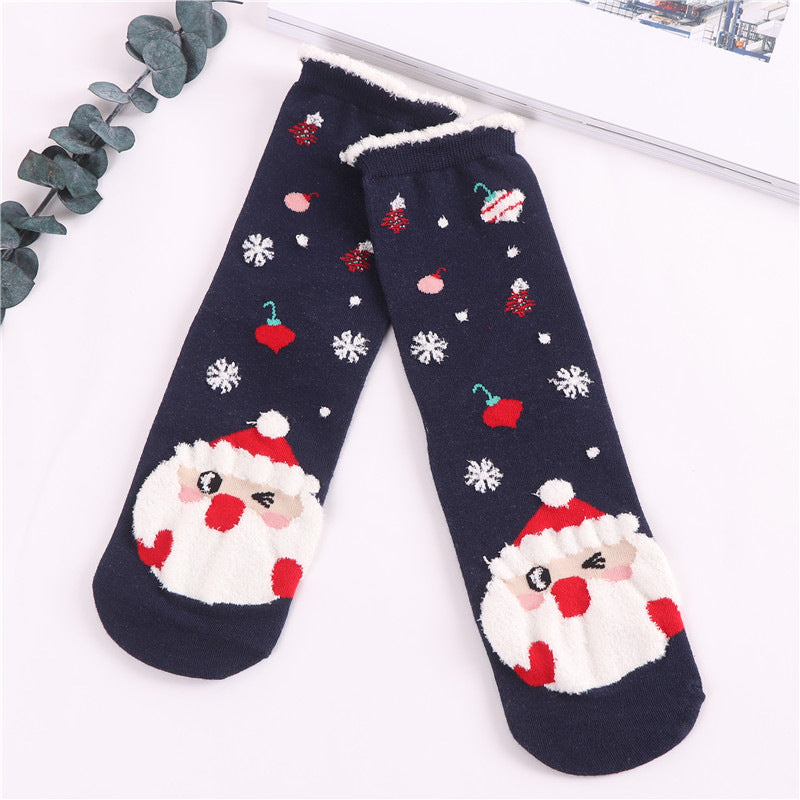 Fluffy Christmas bed socks