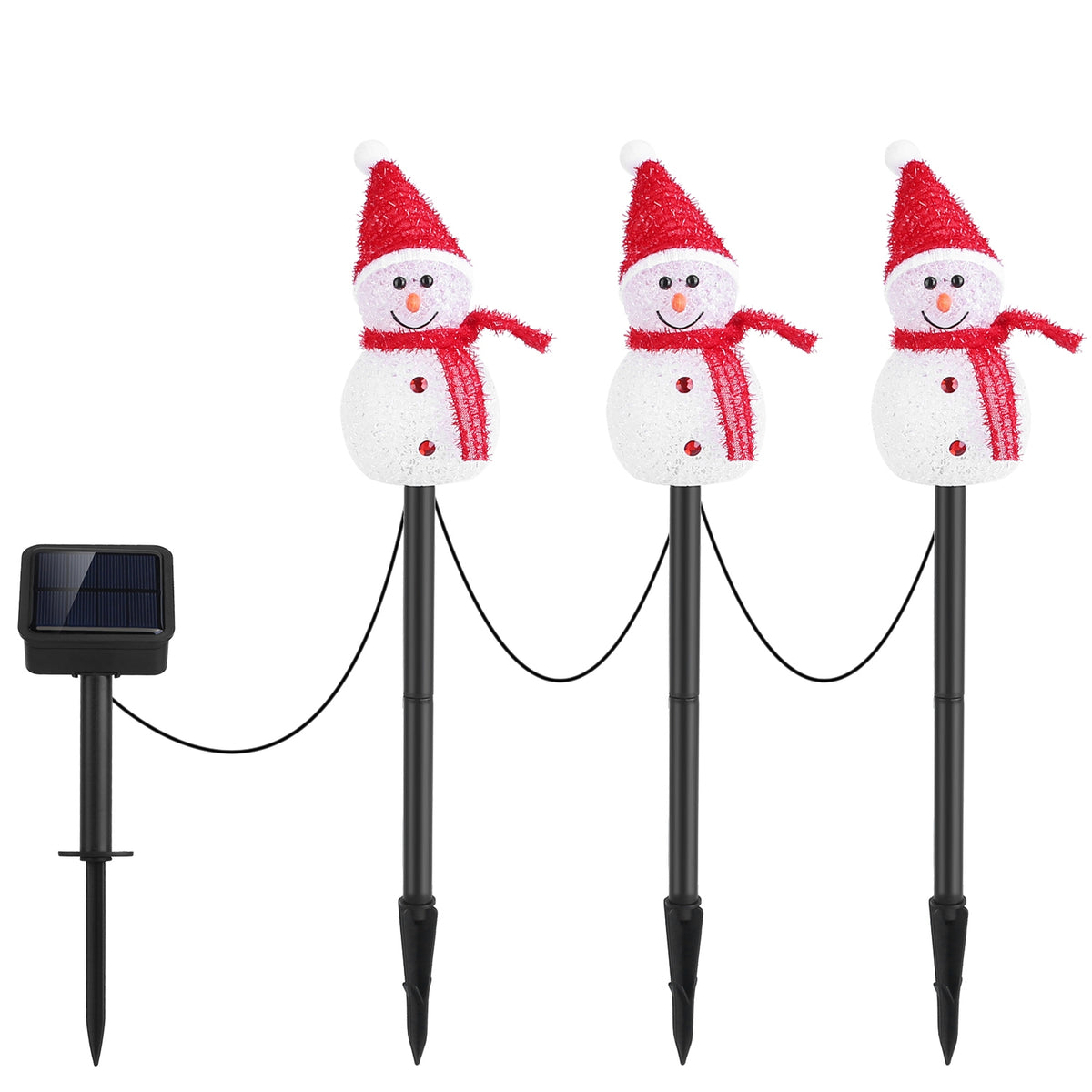 Solar snowman garden stake lights - view 11