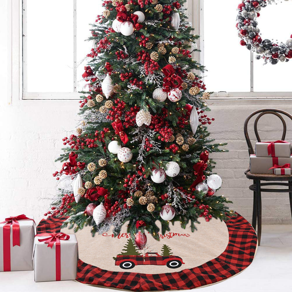 Buffalo plaid Christmas tree skirt