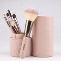 Makeup brush set with holder