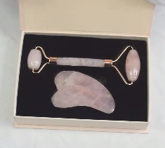Rose quartz roller and gua sha gift box