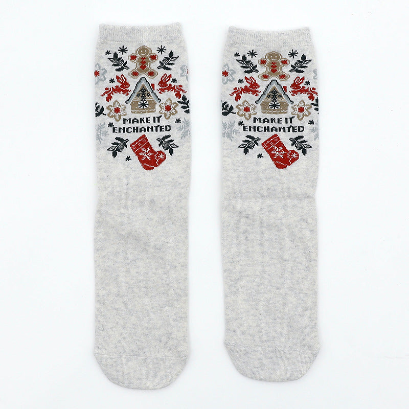 Nordic Christmas Socks - Gingerbread Man, Trees & Snowflakes
