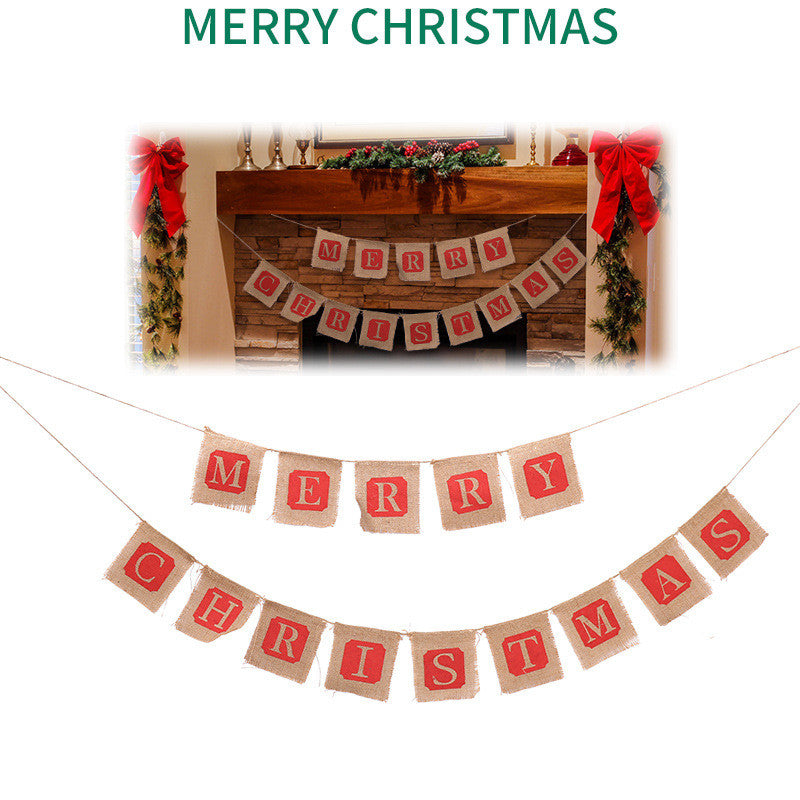 Merry Christmas burlap banner - view 5