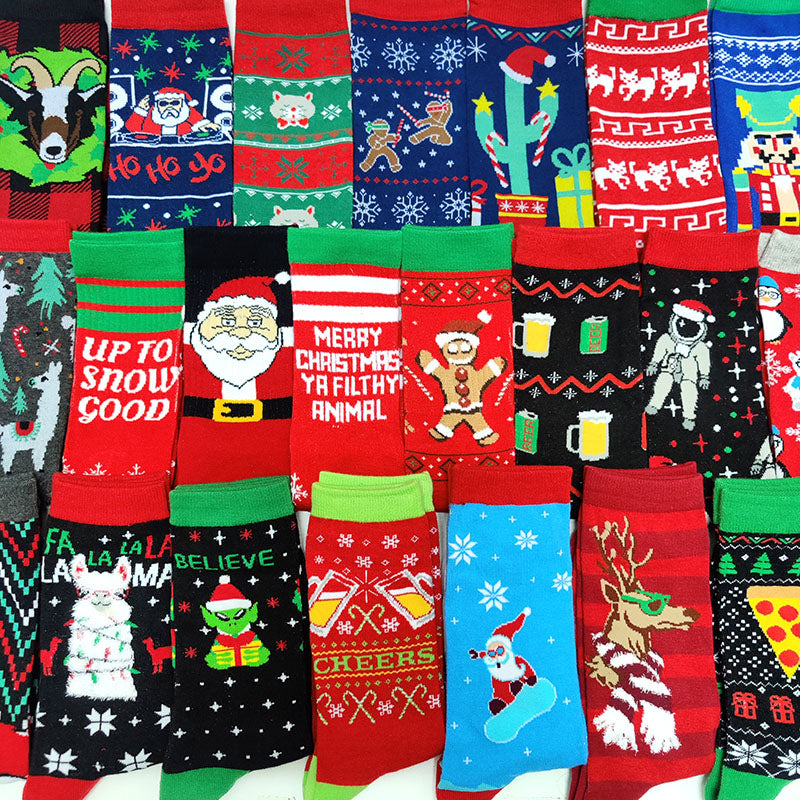 Men's Christmas Crew Socks - 16 Fun Festive Designs
