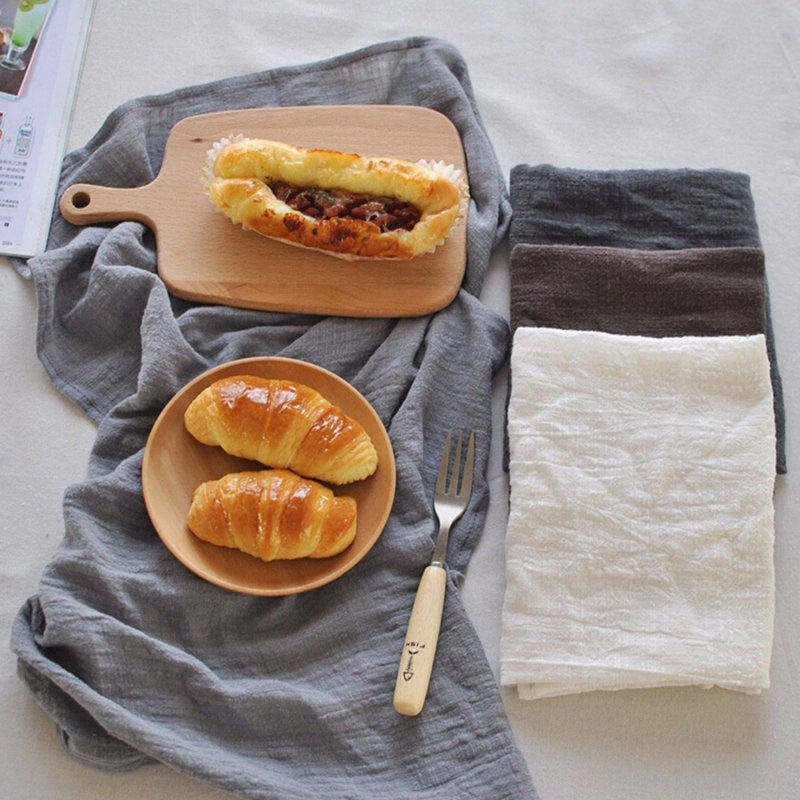 Stonewashed Linen Look Tea Towel - Rustic Natural Tones