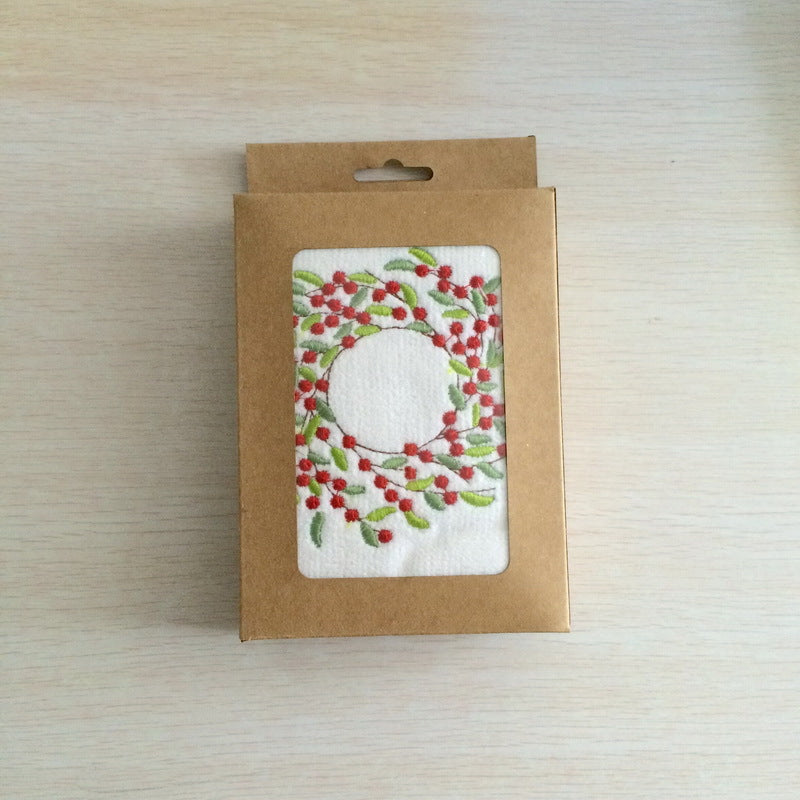 Christmas Embroidered Tea Towel - Single or 3 Pack Gift Box